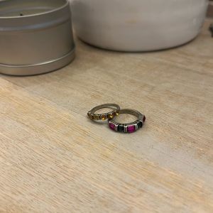 Gem stone ring set